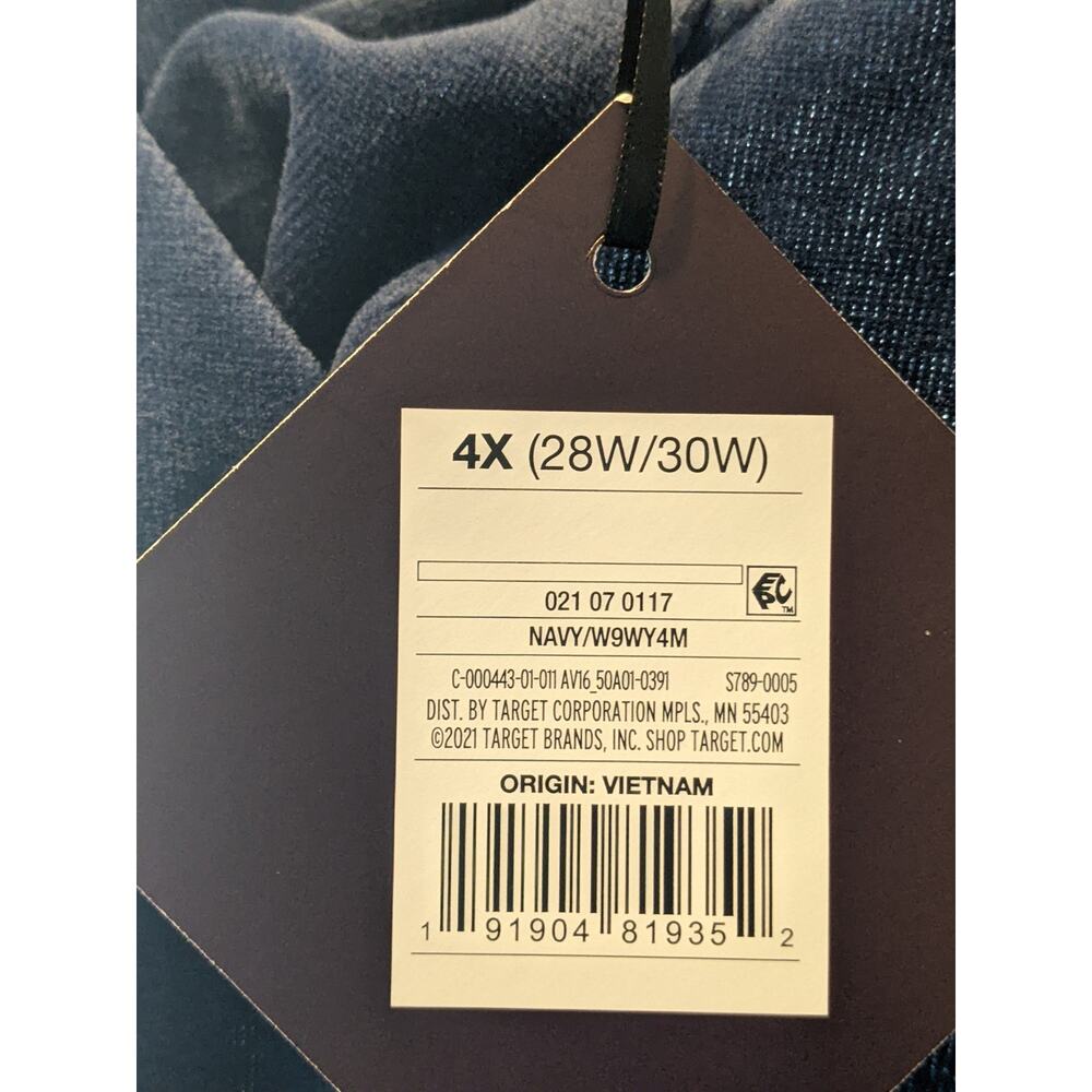 Velour High Rise Shorts Ava & Viv Pull‎ On Navy Blue 4X Plus Regular Fit Lounge - Picture 7 of 8